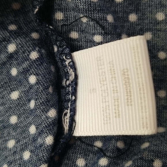 Eden & Oliva SZ Small Top Blue White Polka Dot On or Off the Shoulder Nautical - Picture 9 of 10